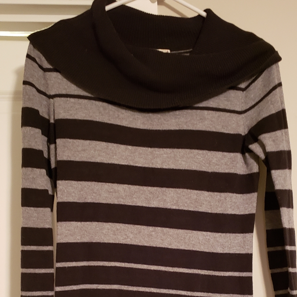 Black and grey sweater dress